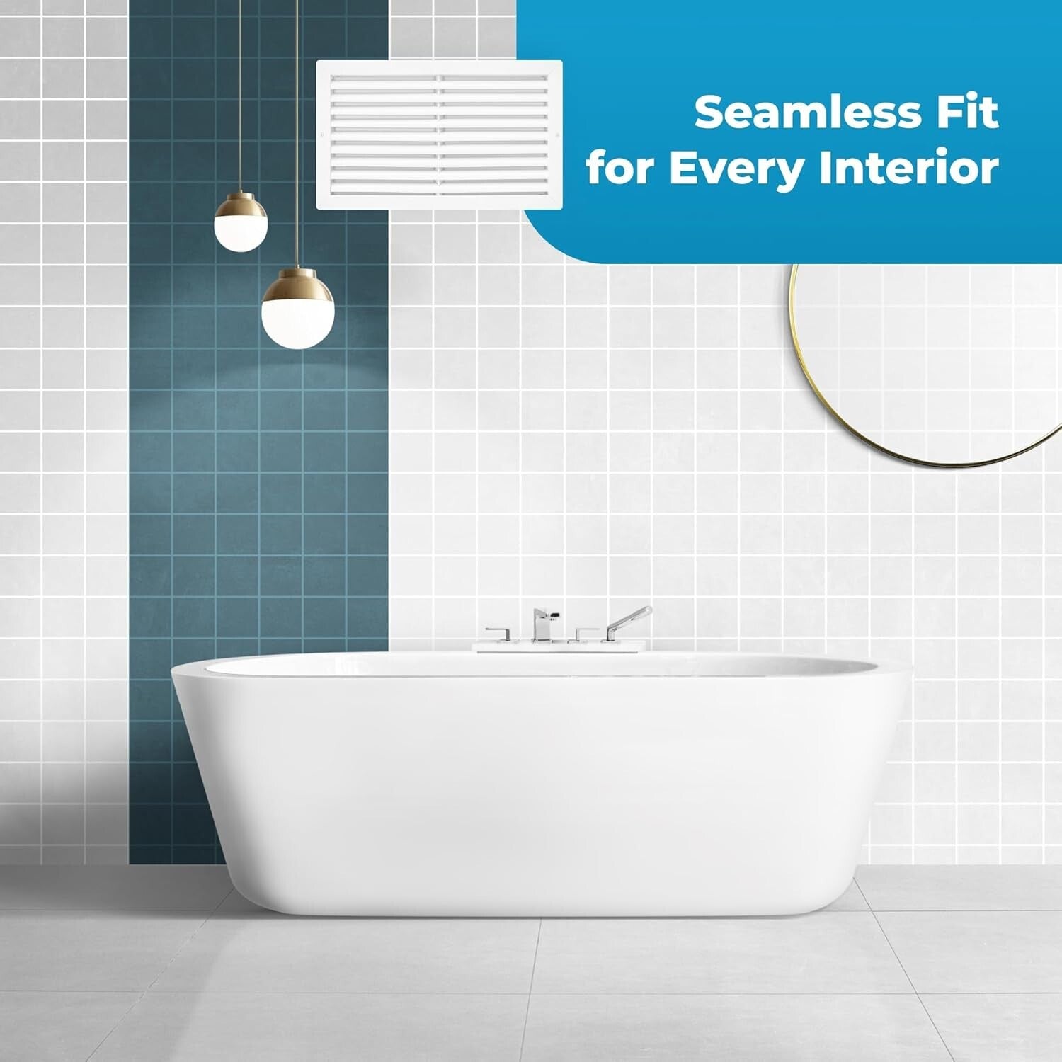 Quiet Operation 20 x 12 Inch AC Transfer Grille - Easy Install & Lightweight