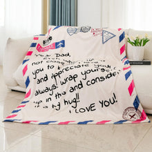 Load image into Gallery viewer, Soft Flannel Fleece Throw Blanket for Dad - I Love You Letter Print - 70x50