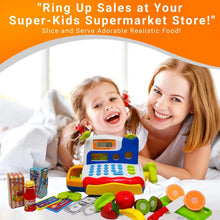 Load image into Gallery viewer, Engaging Toy Cash Register with Sound, Play Money &amp; Grocery Items for Kids