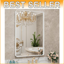 Load image into Gallery viewer, Large 24x36 Brushed Finish Aluminum Bathroom Mirror - Horizontal/Vertical Mount