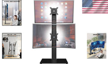 Load image into Gallery viewer, Ergonomic Dual Monitor Stand - Adjustable Height Riser for 13" to 34" Screens