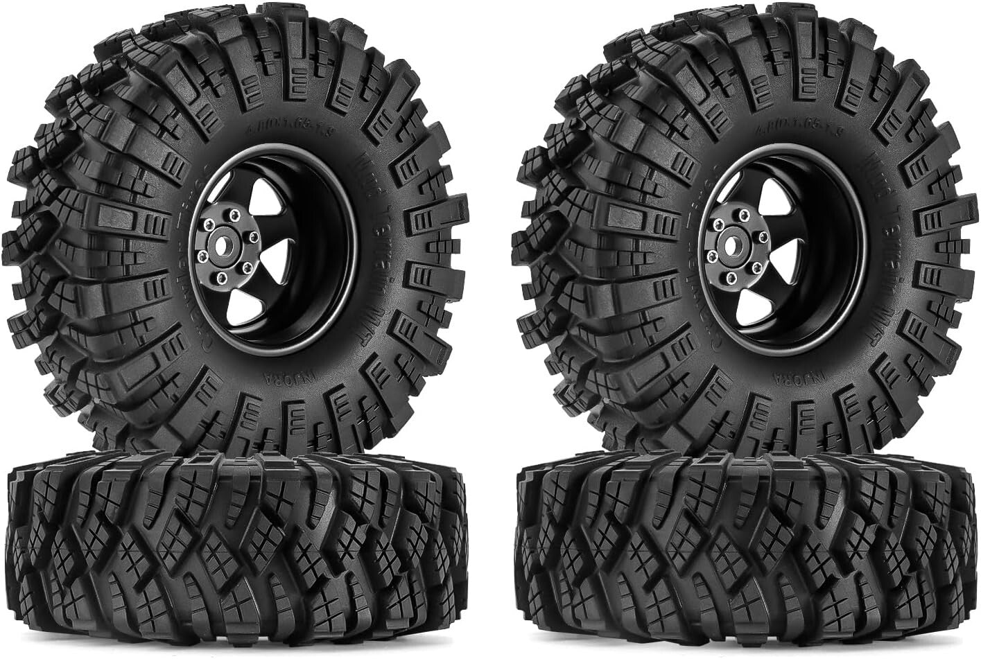 High-Performance 1.9" Mud Tires & Beadlock Rims for Ultimate RC Crawler Control