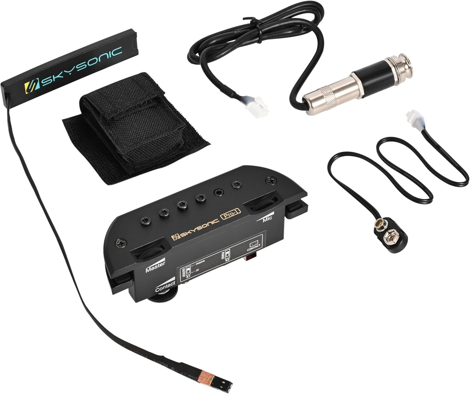 Magnetic and Piezo Acoustic Guitar Pickup with Master Volume Control - 90-105mm