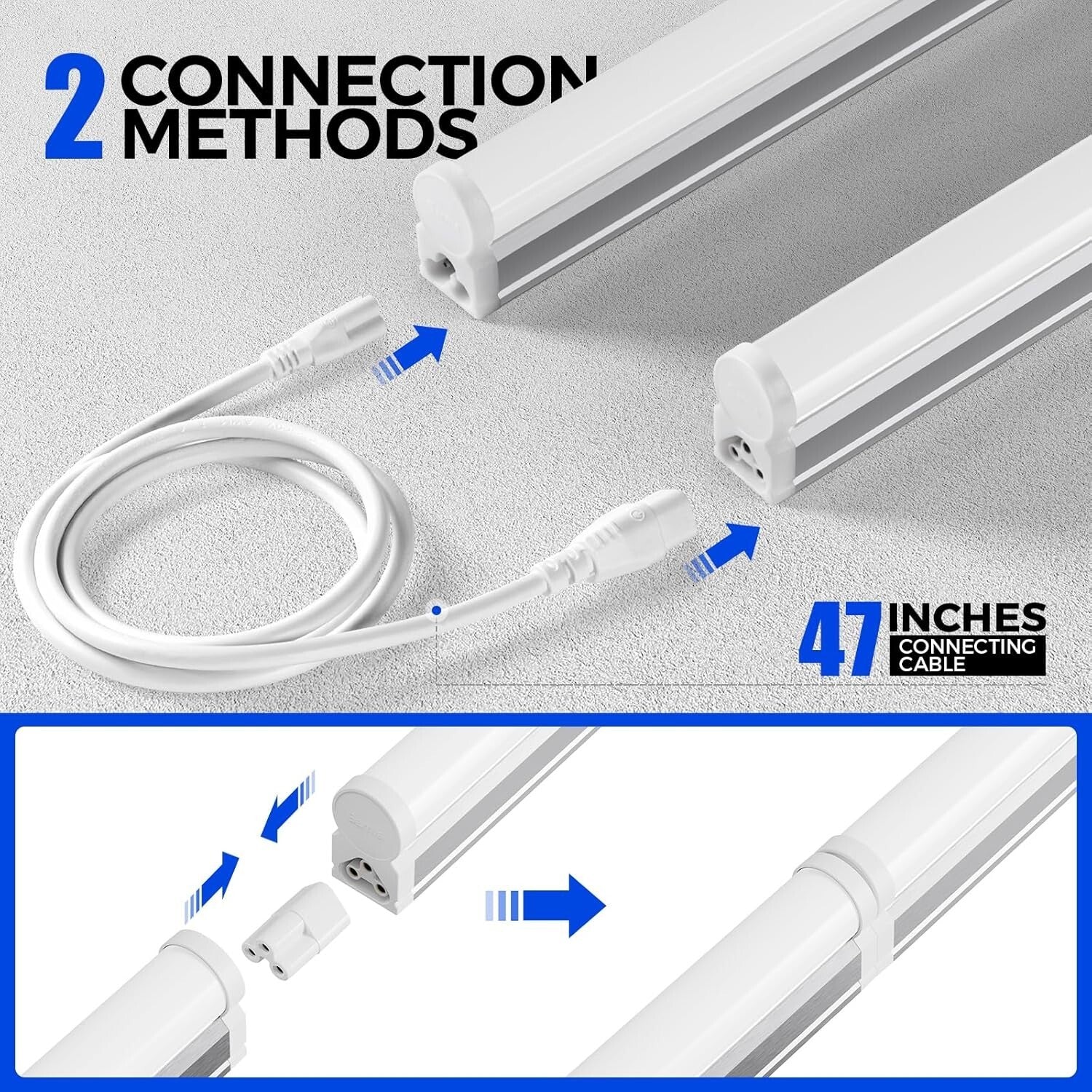 Energy-Efficient 12-Pack 4FT T5 LED Shop Lights - 20W, Indoor Use, 2200lm