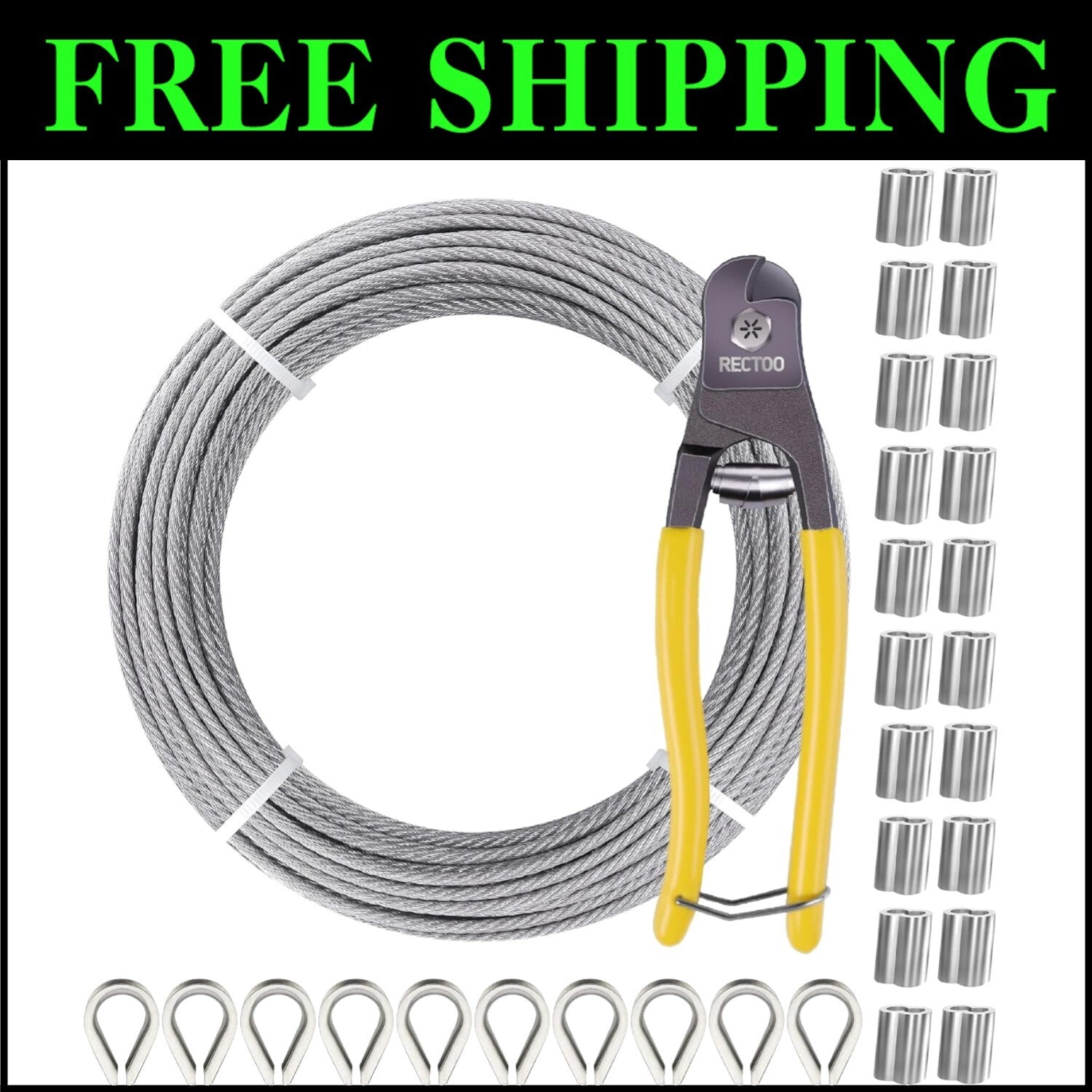 7x7 Stainless Steel Wire Rope - 1800 lbs Strength, Ideal for Deck Railing Use