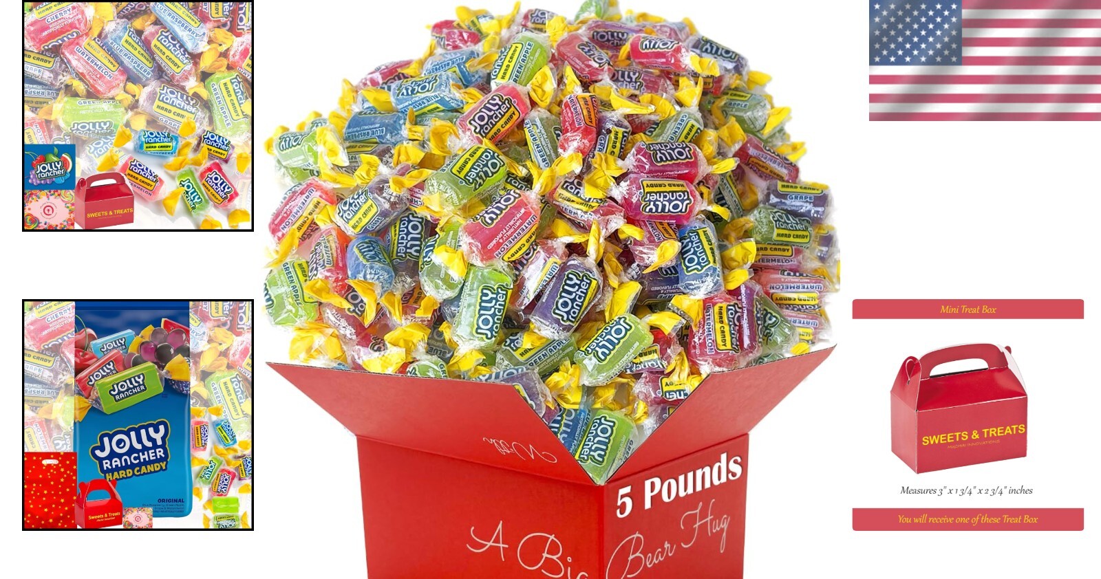 Assorted Jolly Rancher Hard Candy - Blue Raspberry, Cherry & More - 5 Lbs