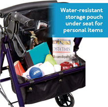 Load image into Gallery viewer, Comfortable Steel Rollator Walker with Backrest and Storage, Height Adjustable