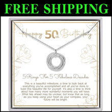 Load image into Gallery viewer, Stylish 50th Birthday Jewelry - Non-Allergenic Sterling Silver Necklace for Her