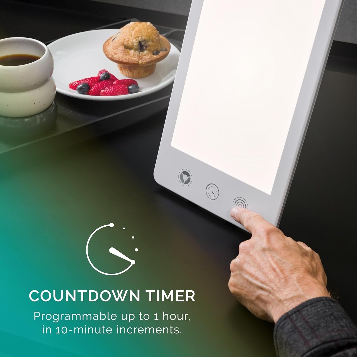 HappyLight Luxe - 10,000 Lux UV-Free Light Therapy Lamp for Mood & Energy Boost