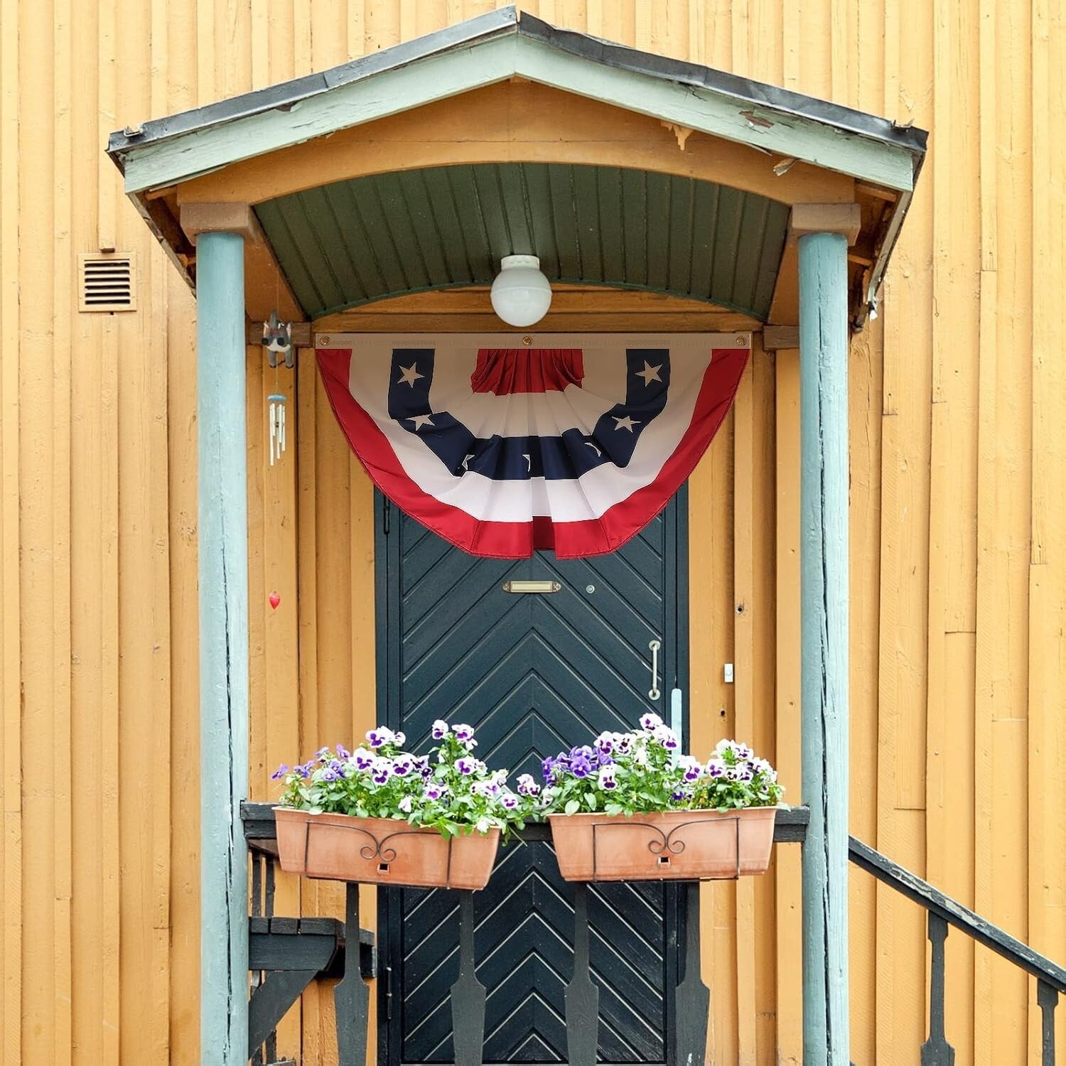 Durable 4th of July American Bunting with Thickened Buttonholes - Garden & Porch