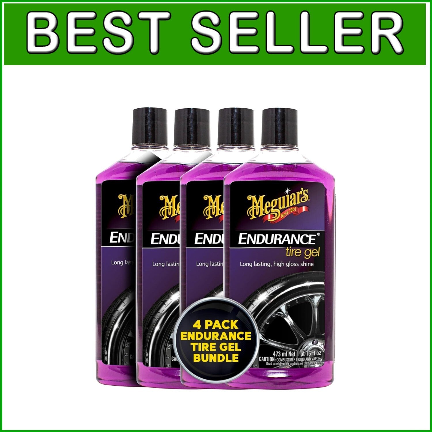 Endurance Tire Gel - 4 Bottles of 16 Oz Premium Gel for Ultimate Tire Shine