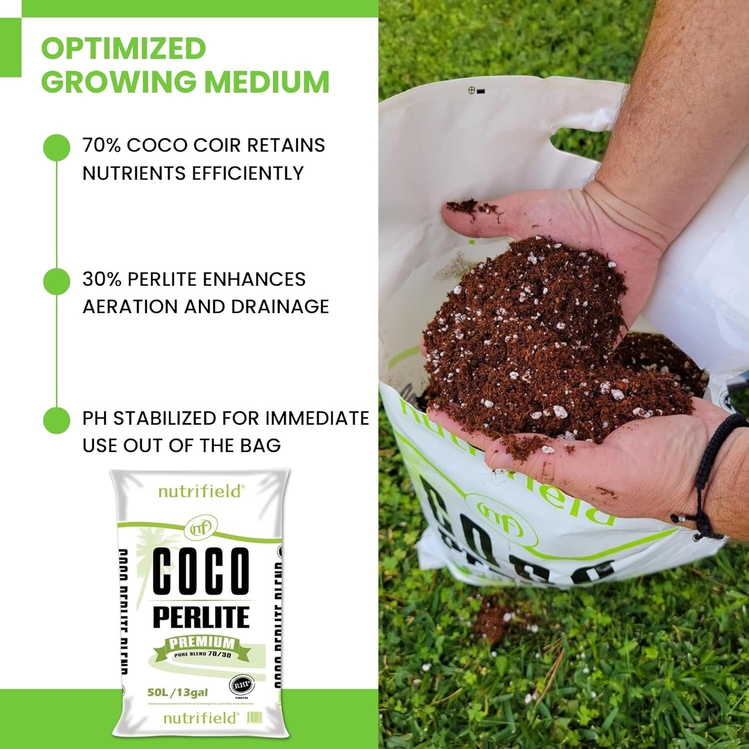 Eco-Friendly Coconut Coir & Perlite Potting Mix - 50L Premium Quality Blend