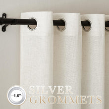 Load image into Gallery viewer, Elegant Linen Grommet Curtains 63" Long - 2 Panels for Light Filtering Privacy