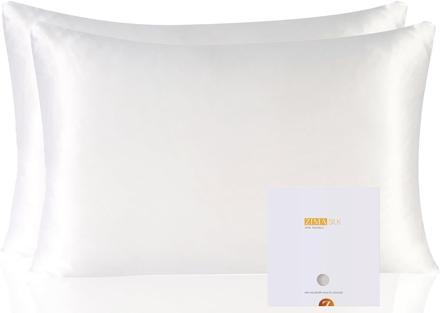 Premium Grade 6A Silk Pillowcases - 2 Pack Queen 20''x30'' with Hidden Zipper