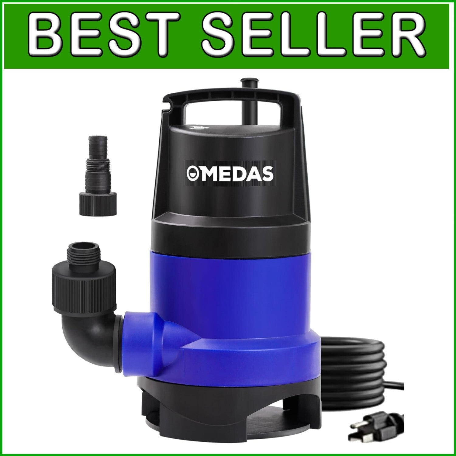 Durable 1HP Sump Pump with 31ft Lift and Ergonomic Handle for Easy Transport