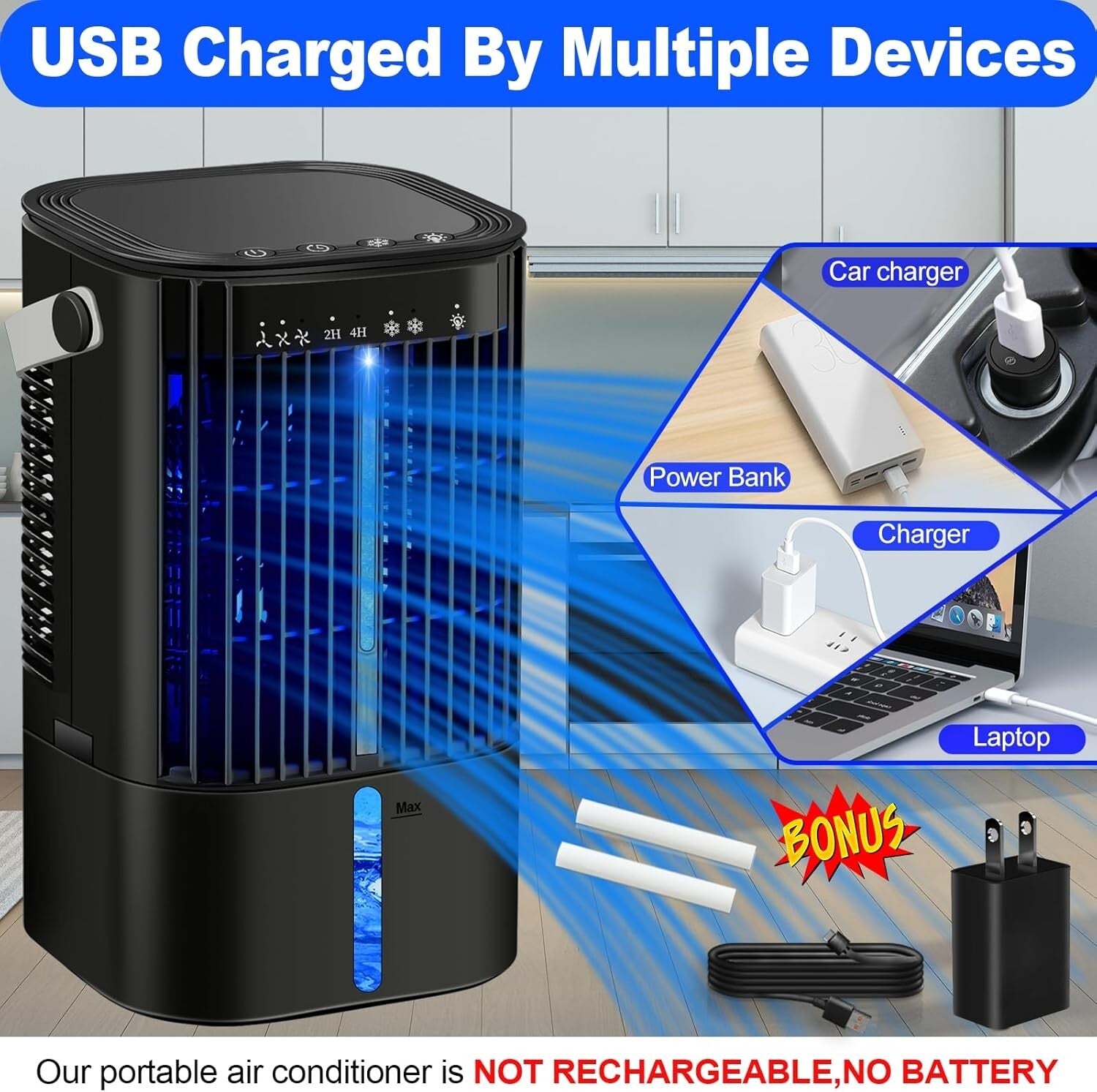 Adjustable Speed Personal Air Conditioner - Portable Desk Fan for Summer Comfort