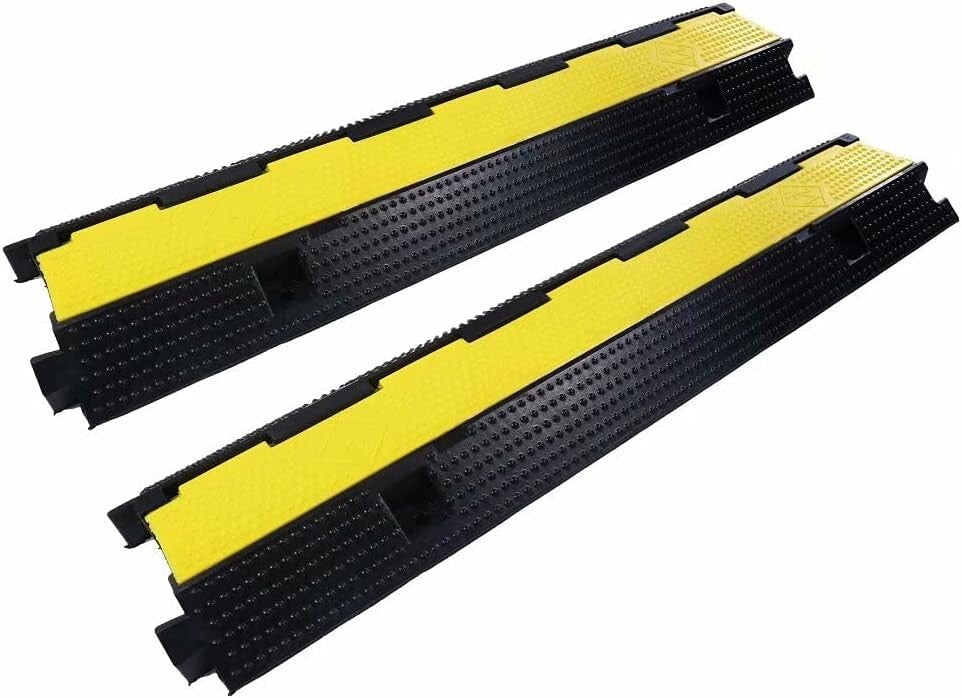 Modular Interlocking Cable Ramps - 22000Lbs Load Heavy-Duty Rubber System
