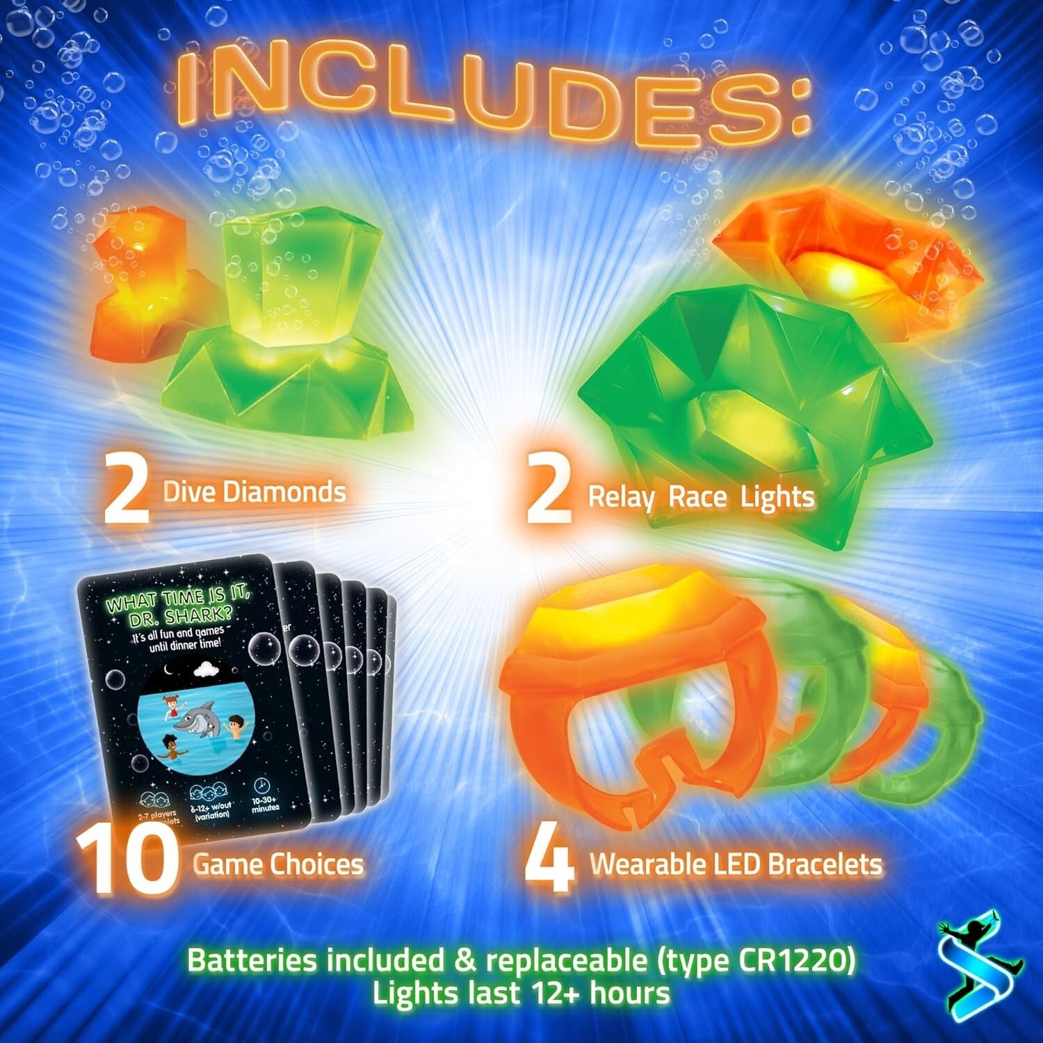 Waterproof Glow-in-the-Dark Pool Toy Set: 1-12 Players for Endless Fun