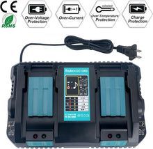 Load image into Gallery viewer, Simultaneous Dual Port Charger for 18V/36V Batteries - Improves Tool Performance