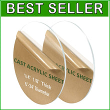 Load image into Gallery viewer, Durable 1/8" Thick Clear Acrylic Discs - 22 Inch for Tabletops and Backdrops