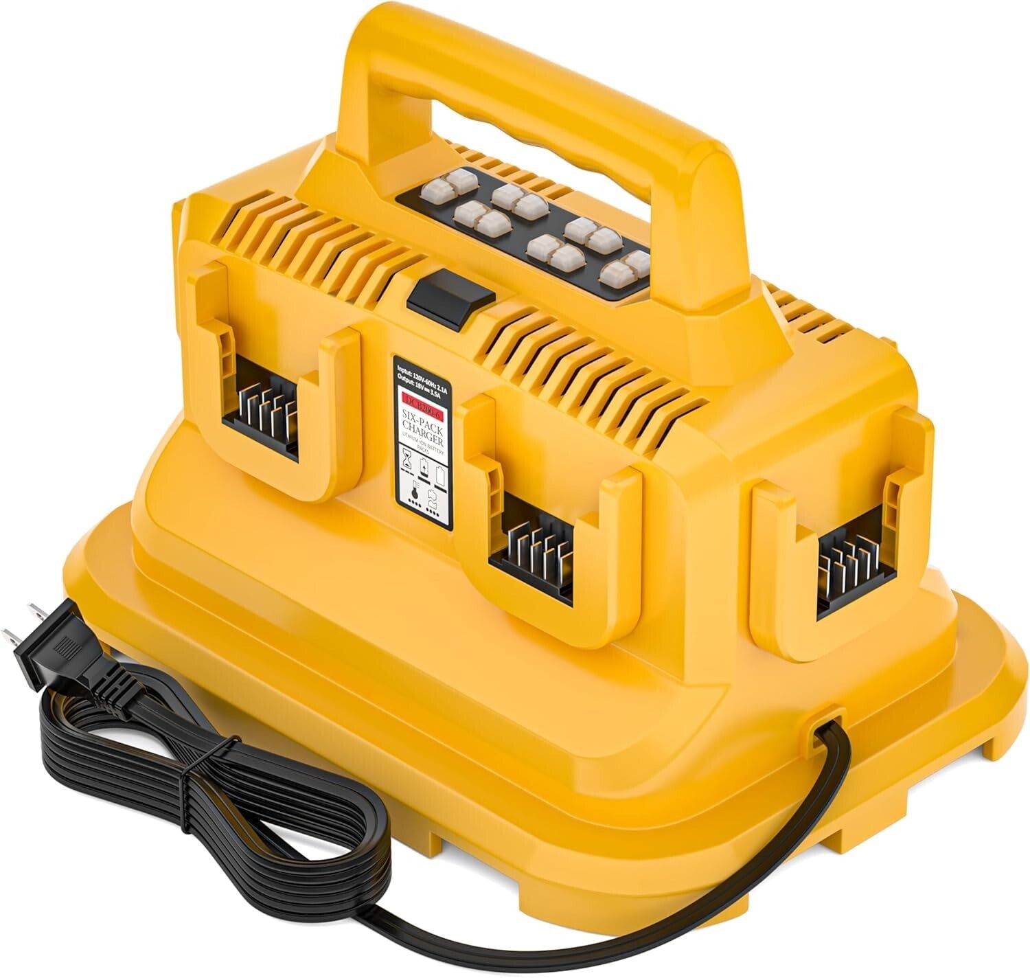 6-Port Rapid Battery Charger Station for Devvalt 20V/60V Batteries - AC 100-240V