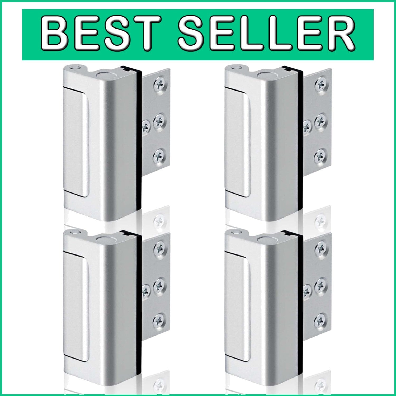 4-Pack Tamper-Resistant Aluminum Door Locks - Easy Install & Maximum Security