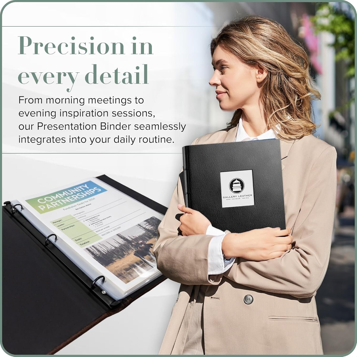 Camden Red Presentation Binder - 3 Ring with Clear Sleeves & Hubbed Spine