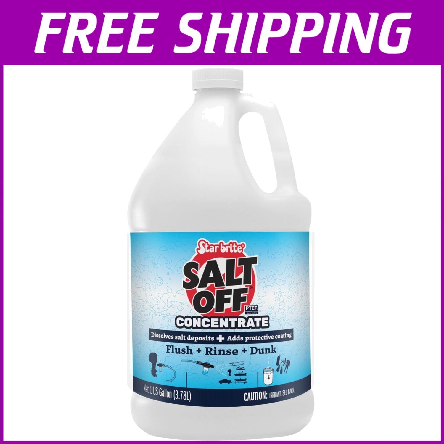 Concentrated 1 Gallon Salt Remover - Protects Boats & Vehicles from Salt Damage