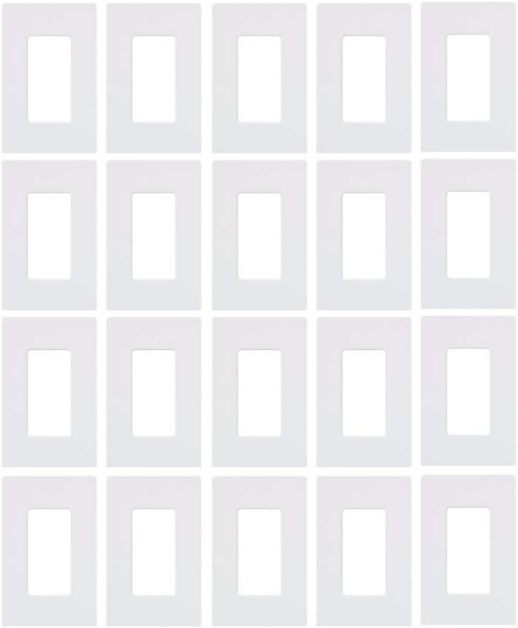 20-Pack Glossy White Decorator Switch Cover Plates - Quick Snap-On Installation