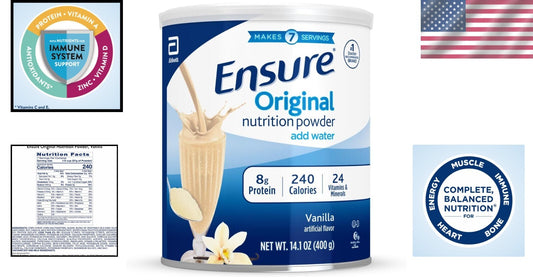 Balanced Nutrition with 6 Cans Vanilla Protein Powder - Gluten-Free & Kosher