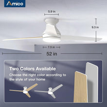 Load image into Gallery viewer, Reversible 52-Inch Ceiling Fan with Remote, Dimmable Light &amp; Indoor/Outdoor Use