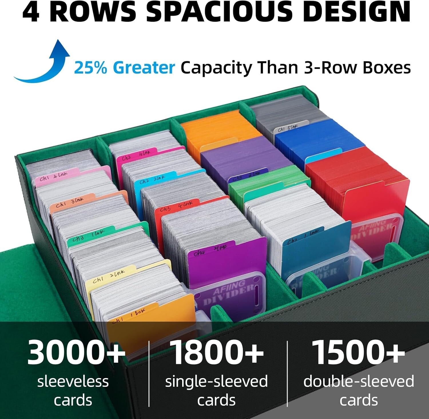 Elegant PU Leather Trading Card Case with 48 Dividers & Dustproof Protection