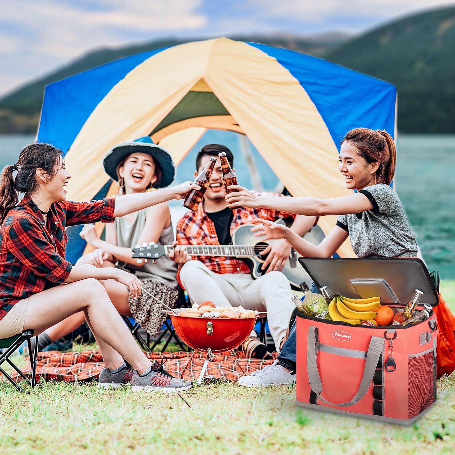 Durable & Versatile 75 Can Cooler Bag - Ideal for Grocery Shopping & Road Trips