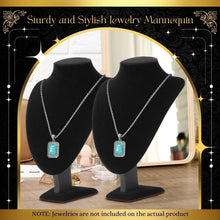 Load image into Gallery viewer, Black Velvet Necklace Holder - 11 Inch Display Stand for Weddings &amp; Birthdays