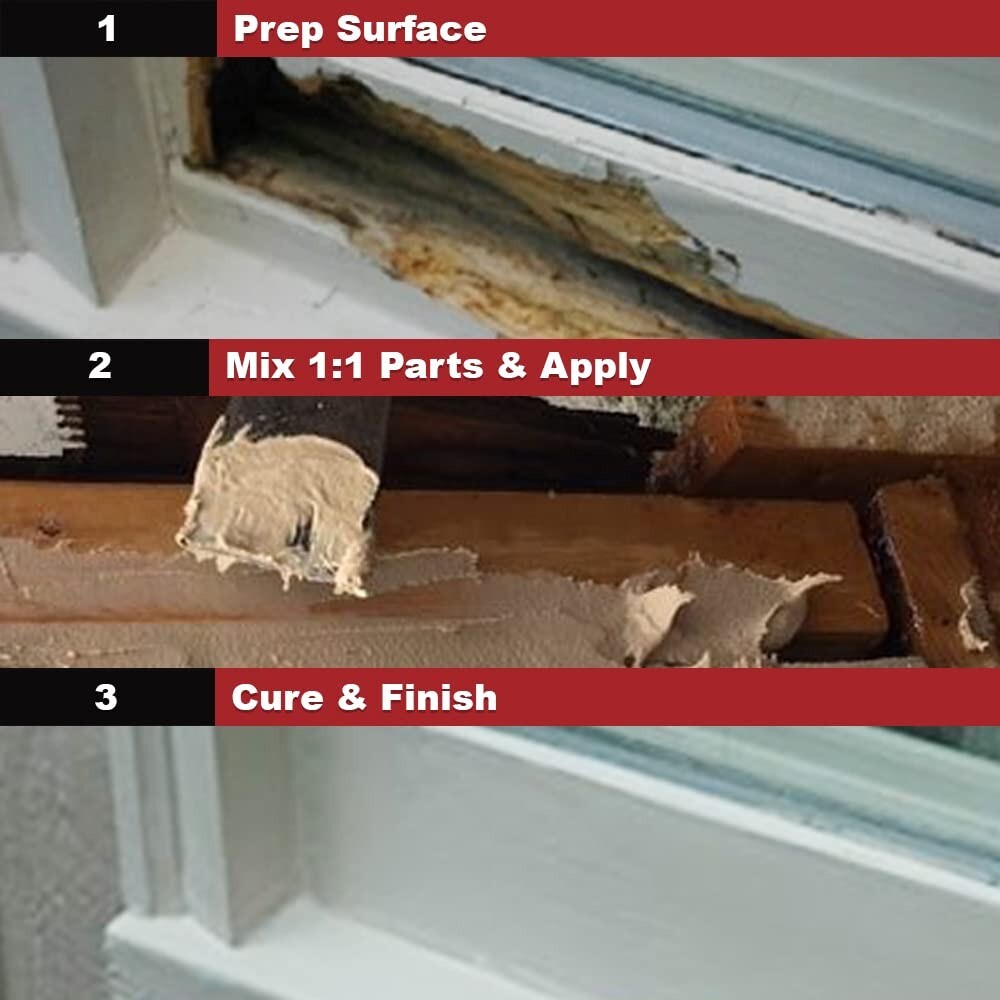 Durable Two-Part Wood Repair Epoxy Paste - 96 oz - Ideal for Carpentry Projects
