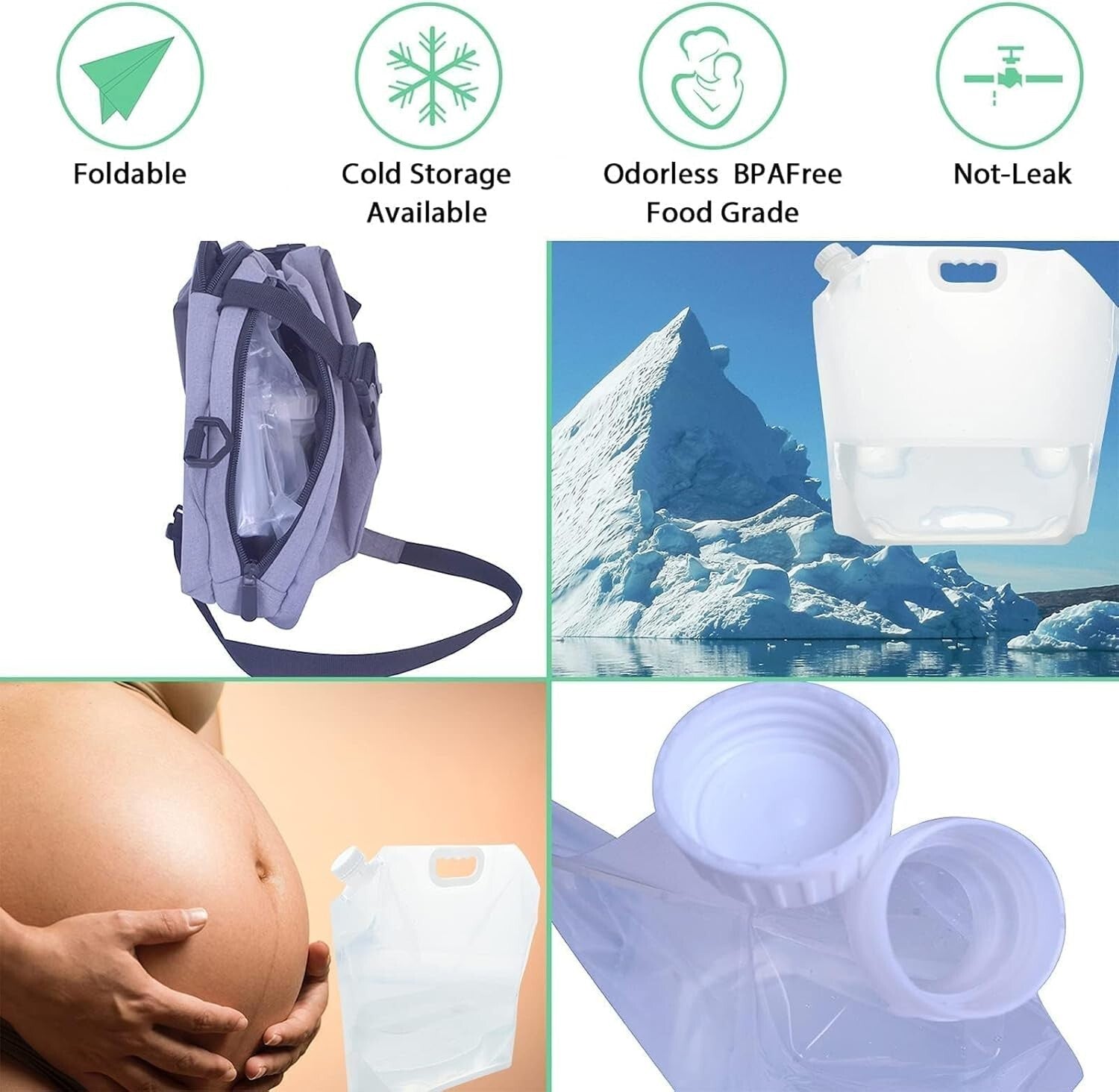 Portable Collapsible Water Bags - 16 Containers for Travel and Outdoor Use