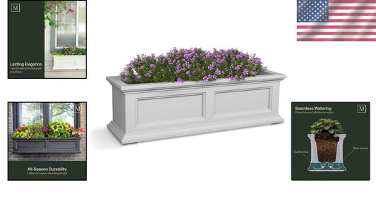 Durable 3-Foot Weather-Resistant Window Box Planter – Self-Watering Convenience