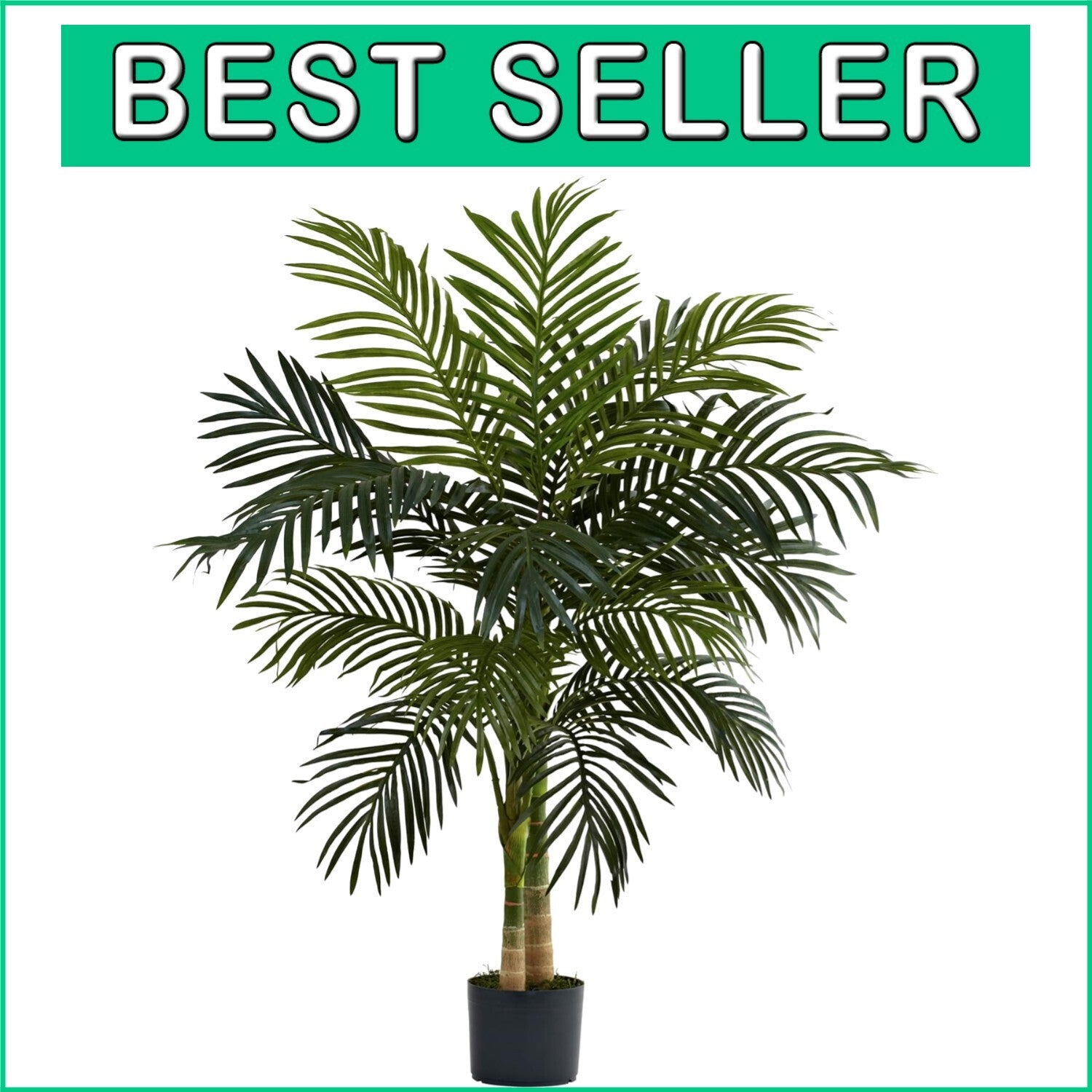 Elegant 4ft Golden Cane Palm Tree - Perfect for Home or Office Aesthetics