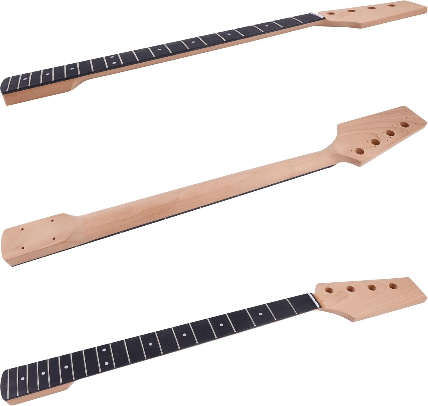 4-String DIY Electric Bass Guitar Kit with Polished Mahogany & Chrome Hardware