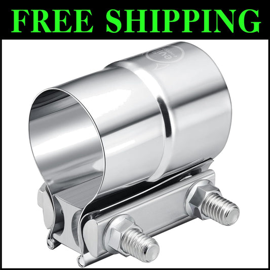 Stainless Steel Lap Joint Exhaust Clamp 2.5'' - Secure, Easy Connect, 4 Pcs