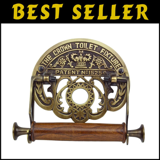 Victorian Style Antique Brass Toilet Paper Holder - 7.5 in. Wall Mounted Charm