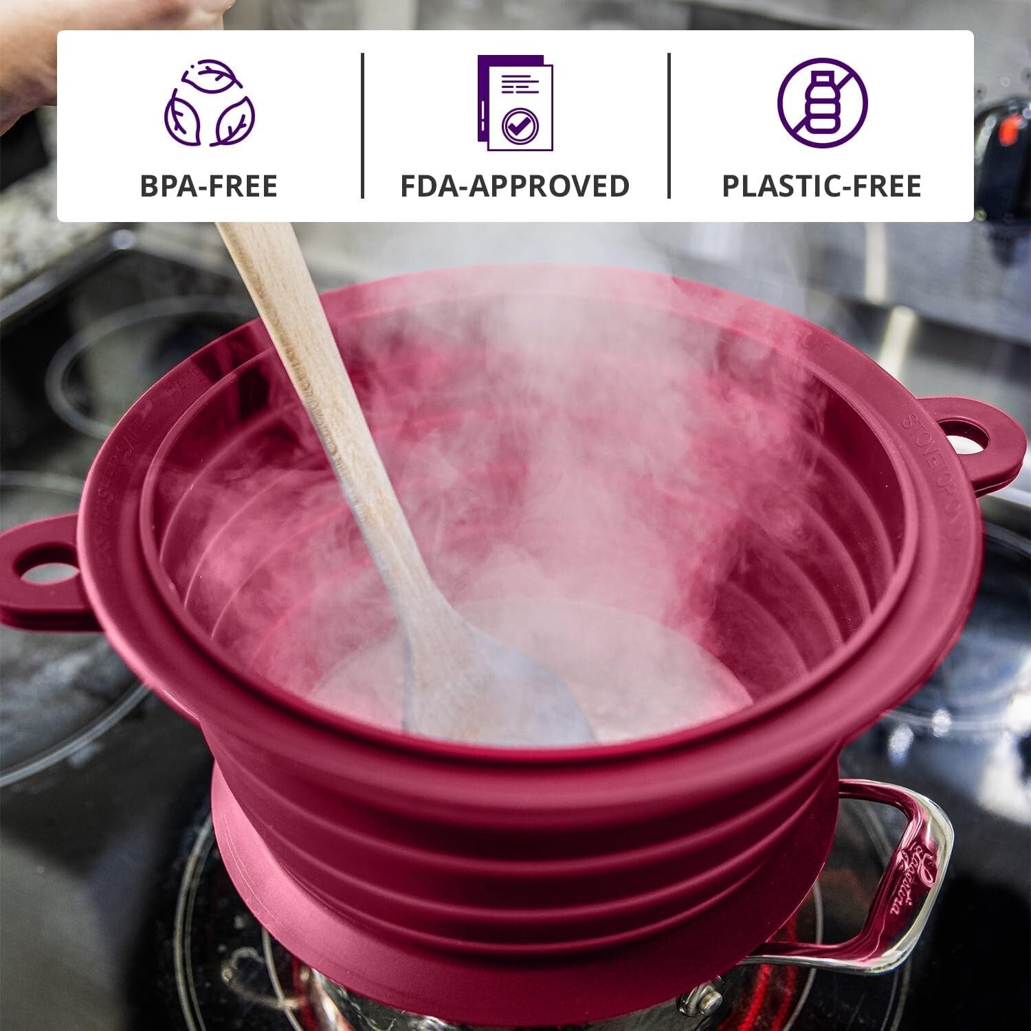 Adjustable Silicone Splatter Dome for Pots – Keeps Stovetop Clean & Grease-Free