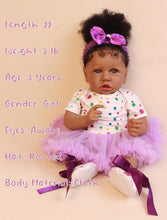 Load image into Gallery viewer, Lifelike 22.8-Inch Reborn Baby Doll - Soft Body African American Girl Toy Gift