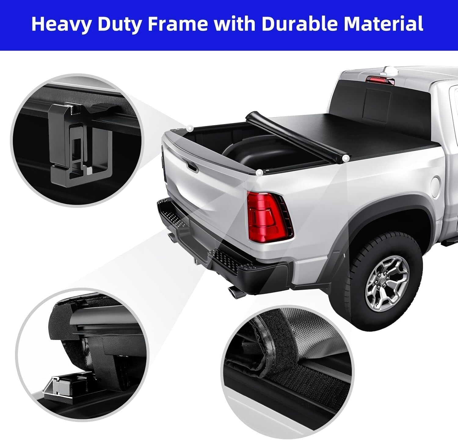 Protective Vinyl Truck Bed Cover for 2019-2025 Ram 1500 - Weather Resistant