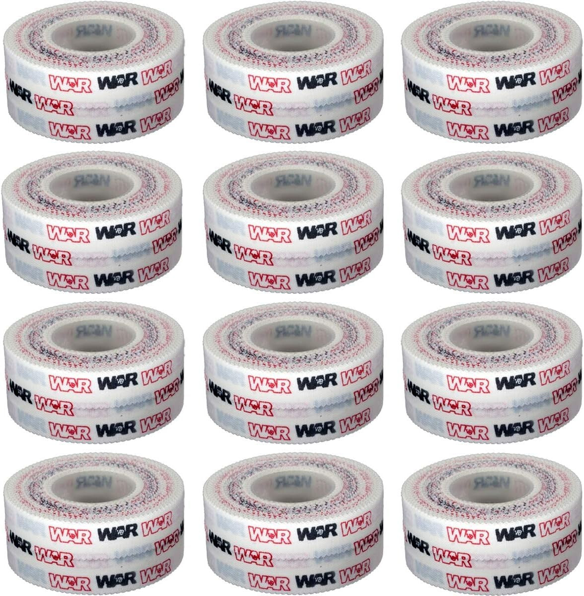 Athletic Fight Tape 12 Rolls - Easy Tear 0.5" Finger & Wrist Wrap for Training