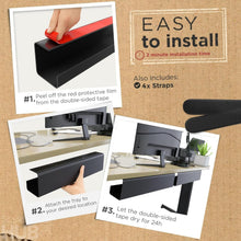 Load image into Gallery viewer, Compact and Sturdy No-Drill Cable Organizer - Black Trays for Clean Workspaces
