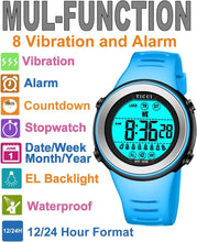 Load image into Gallery viewer, Unisex 8-Vibration Alarm Watch for Medication Reminders - Easy to Read &amp; Durable