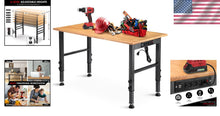 Load image into Gallery viewer, Multi-Level Height Adjustable Workbench with 4 AC Outlets for Garage and Home