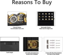 Load image into Gallery viewer, Elegant Wall-Mountable Display Cabinet for Military Coins &amp; Collectibles - Black