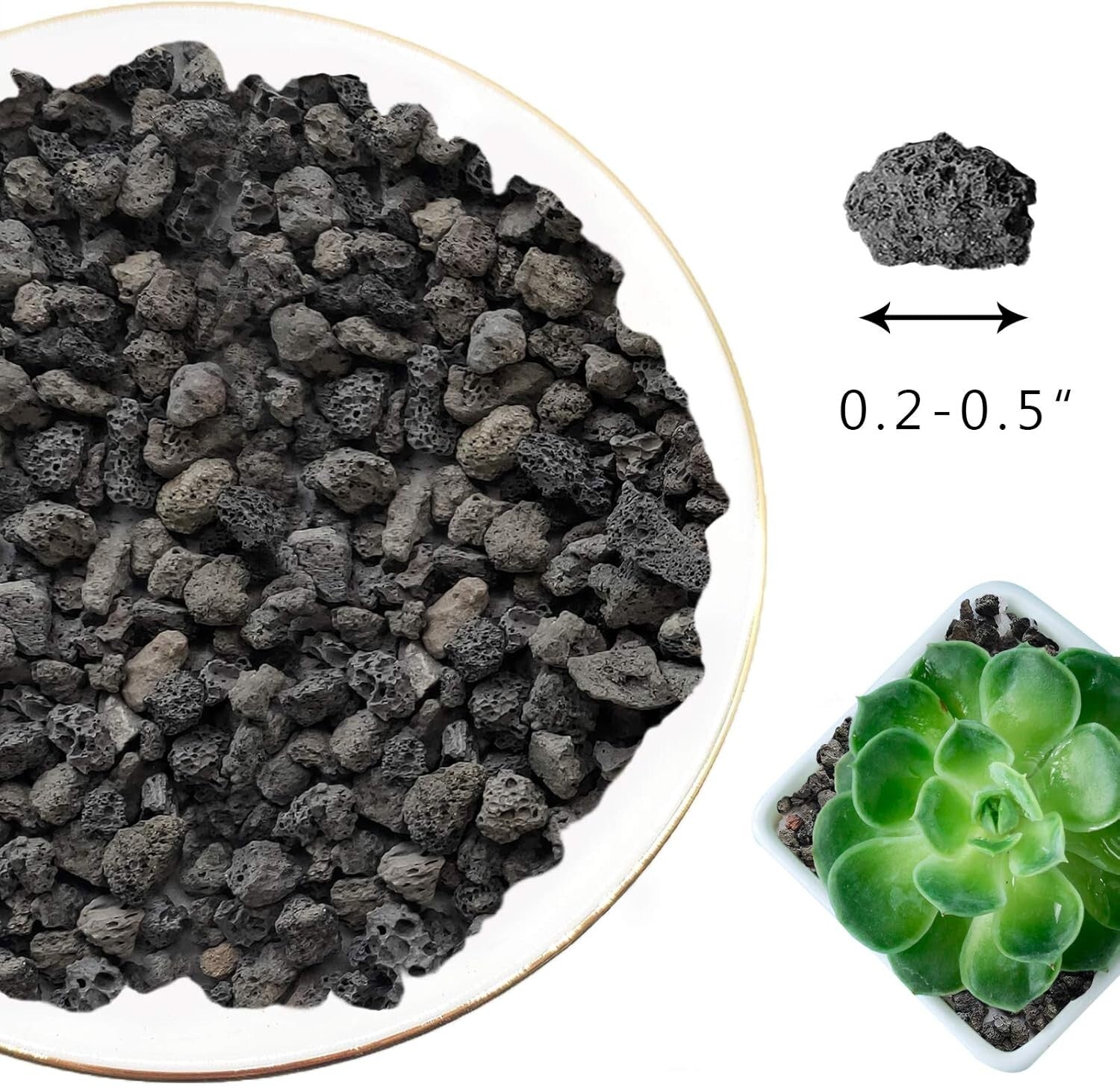 Aromatic Lava Rocks for Plants - 100% Pure Volcanic Stone, Ideal for Root Health